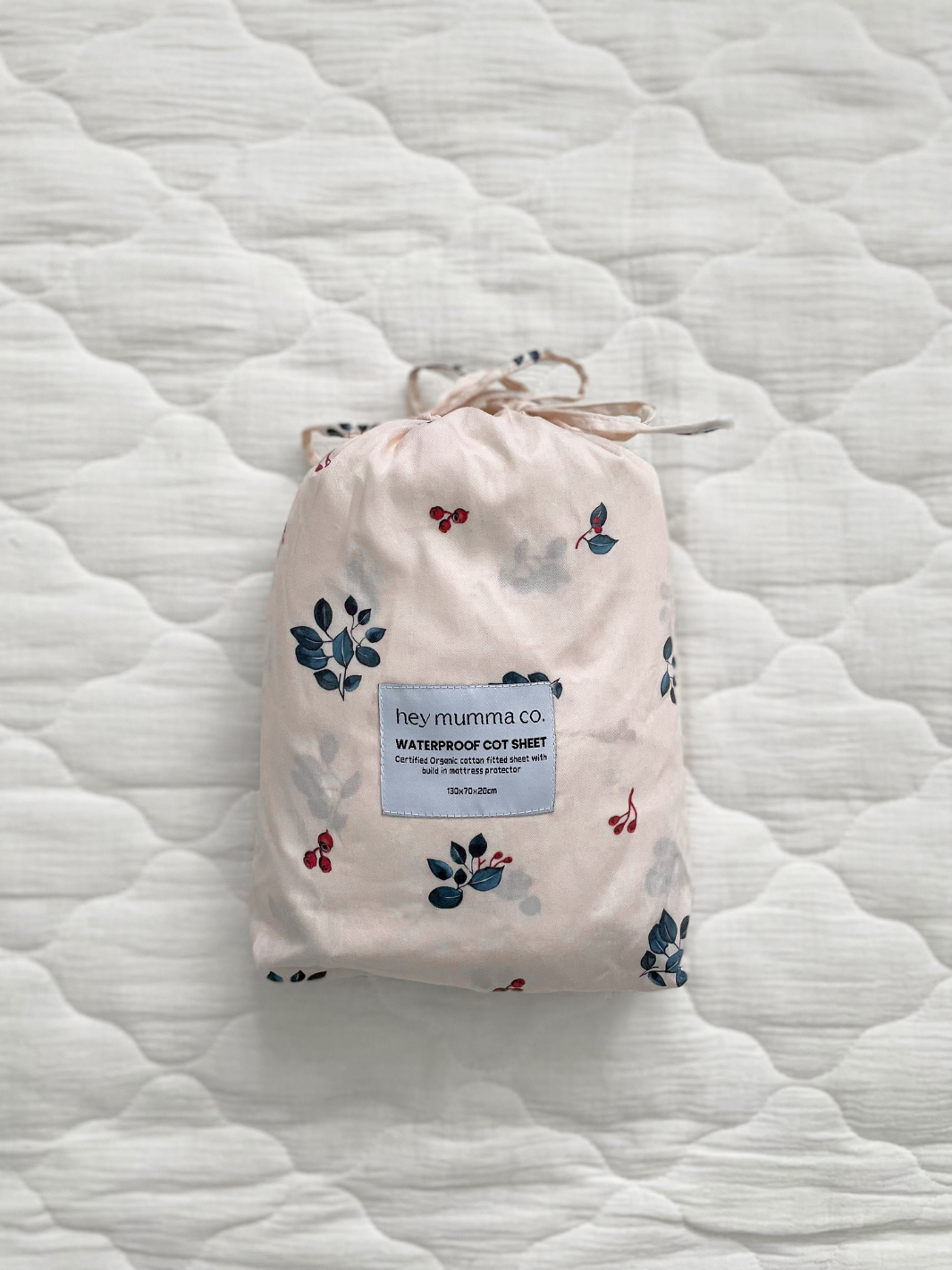 Waterproof cot sheet - Blue Bell